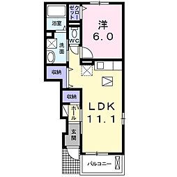 プリマヴェーラKC 1LDKの間取図画像