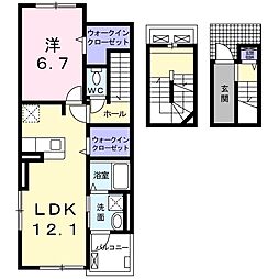 マーヴェラス末広 III 1LDKの間取図画像