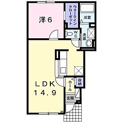 グランレーヴ 1LDKの間取図画像