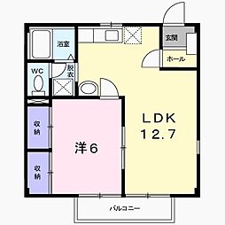 ニューシティヤナカ 1LDKの間取図画像