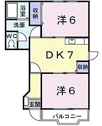 サンパティークK 2DKの間取図画像