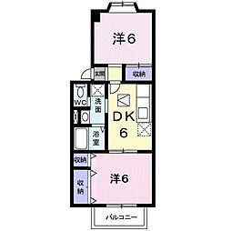 エスポアメゾン2 2DKの間取図画像
