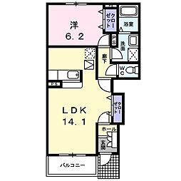 カルムプロムナード 1LDKの間取図画像