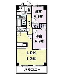 グラン　シャロー　I 2階2LDKの間取り