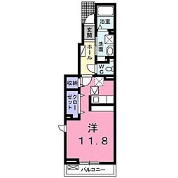 イクシィ2 ワンルームの間取図画像