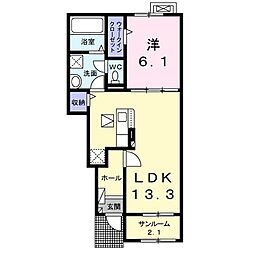 アレグリア 1LDKの間取図画像