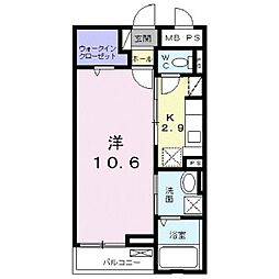 グランツロイヤルONO 1Kの間取図画像