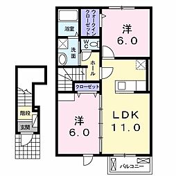 アルバータA 2LDKの間取図画像