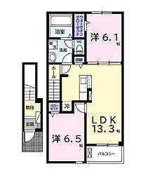 ベイサイドアクアA 2LDKの間取図画像