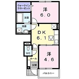 ブライトポラリス 2DKの間取図画像