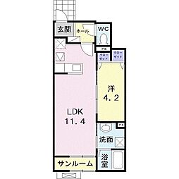 住舞留未来 1LDKの間取図画像