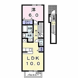 マルガリータB 1LDKの間取図画像