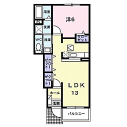 アップロード2 1LDKの間取図画像