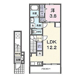 クラール中市 B 1LDKの間取図画像
