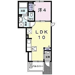 Ｋ’ｓ188 1階1LDKの間取り