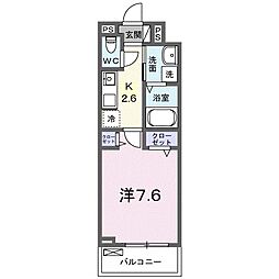 Ｂｏｓｃａｔｏ　Ｑ． 3階1Kの間取り