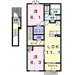 エスペランサ I 2LDKの間取図画像