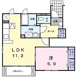 レジデンス・セレノ 1LDKの間取図画像