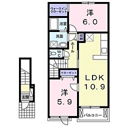 レインボーツ 2LDKの間取図画像
