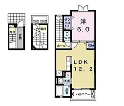 ヒーリング　ヴィレッジ 3階1LDKの間取り