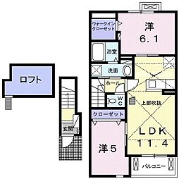 レゴリス 2階2LDKの間取り