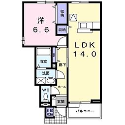 ベルク1 1LDKの間取図画像
