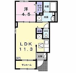 ラニュイエトワレ 1LDKの間取図画像
