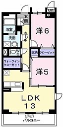 ガーデンコート 2LDKの間取図画像