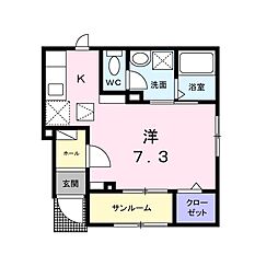 フェア　レジデンス 1階1Kの間取り