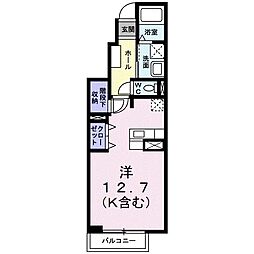 ヴィラカロッテ ワンルームの間取図画像