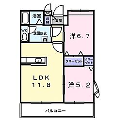 エトワール 2LDKの間取図画像