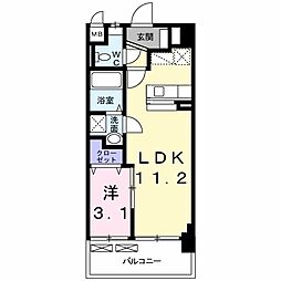 グローヴ・ガーデンE 1LDKの間取図画像