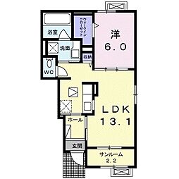 クロース　ボンド 1階1LDKの間取り