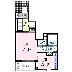 インフィニートW2 2Kの間取図画像