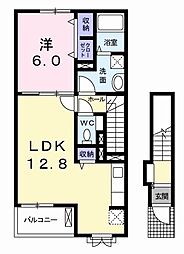 サン・カブラキ 2階1LDKの間取り