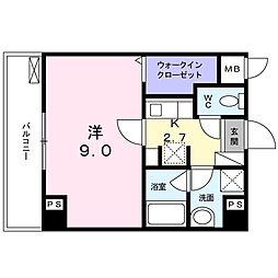 NAKAMURABLD. 1Kの間取図画像