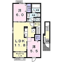 カサ・プリマベラ5 2LDKの間取図画像