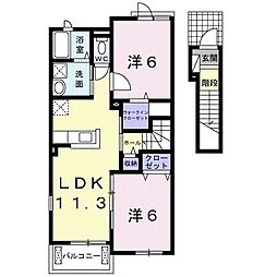 ヴィータモデルノ 2LDKの間取図画像