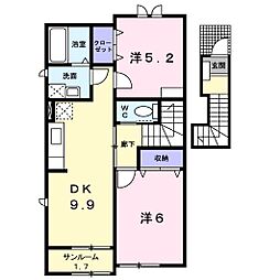 ハープシティーデュオ 2DKの間取図画像