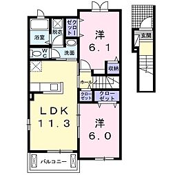 フォレストアーチ 2LDKの間取図画像