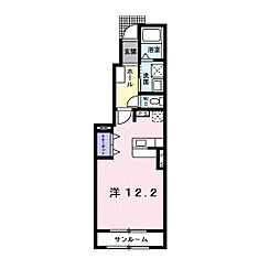 アムール ワンルームの間取図画像