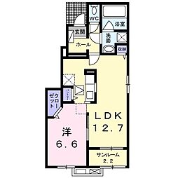ボナール婦中 1LDKの間取図画像