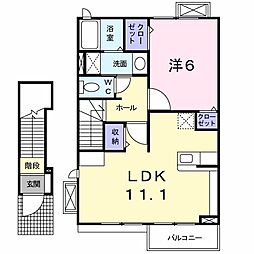 クラールT・O 1LDKの間取図画像