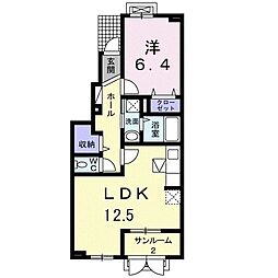 トラント・ドゥ・リス　Ｋ 1階1LDKの間取り