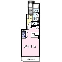 プリムローズ上地 ワンルームの間取図画像