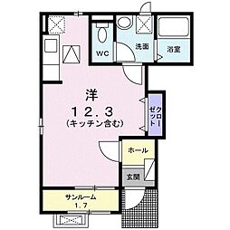 グランMIKI手屋 ワンルームの間取図画像