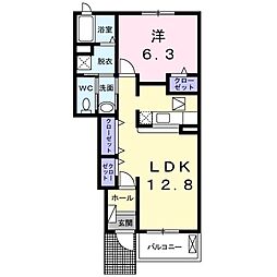 フォンテーヌ.ブローB 1LDKの間取図画像