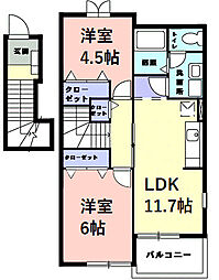 スターヒルズ・アサノＢ館 2階2LDKの間取り