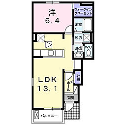 ルクティア 1LDKの間取図画像