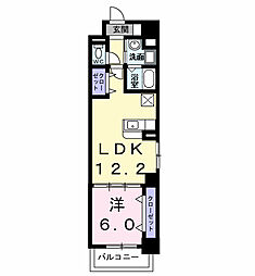 ヴェルデ八田 1LDKの間取図画像